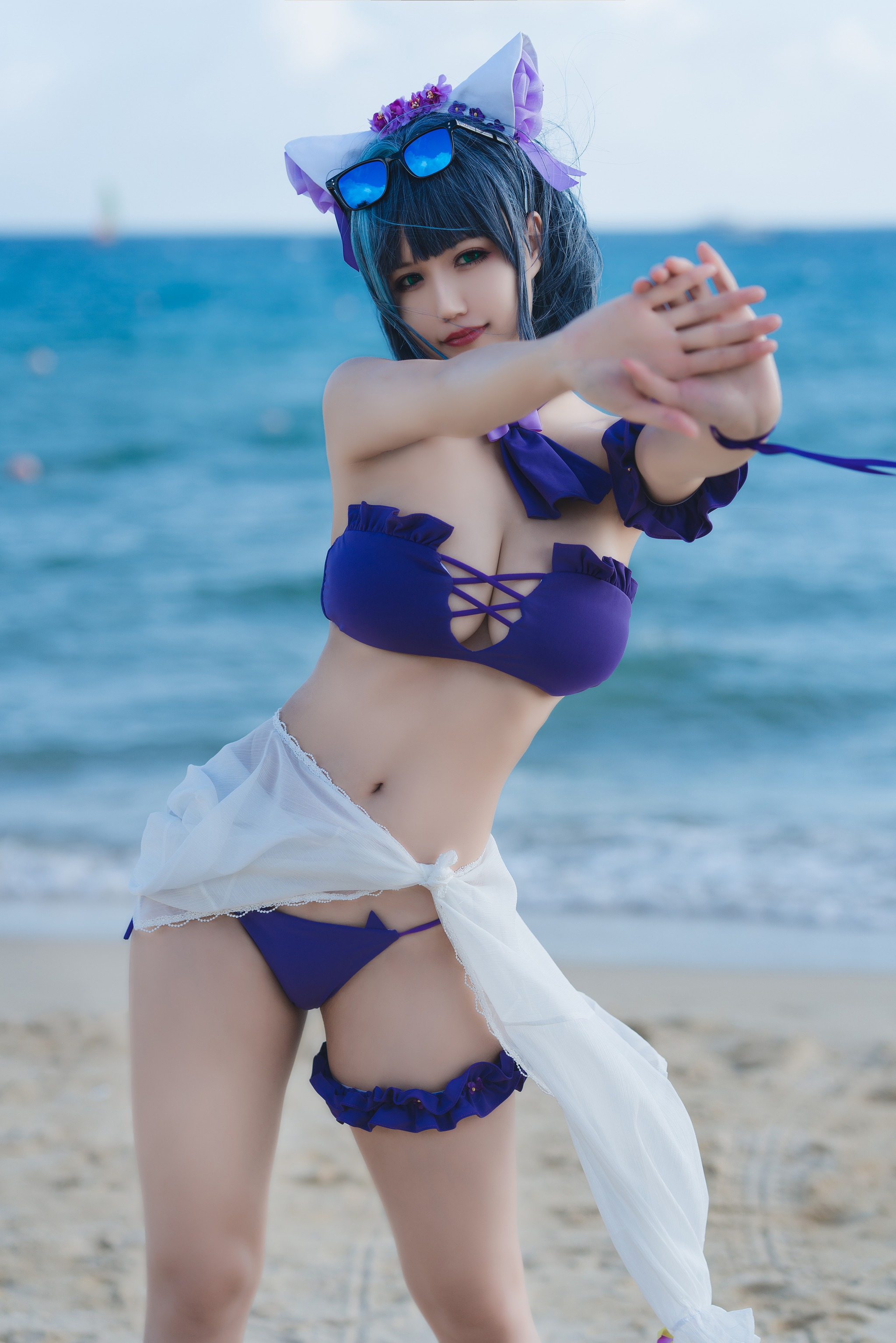图片[1]-小仓千代w – NO.044 1月舰长 柴郡泳装 [22P]-XikXak